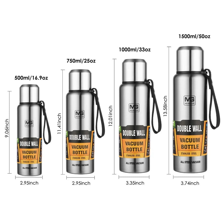 Upors Large Thermos Bottle – 500ml to 1500ml Insulated Flask