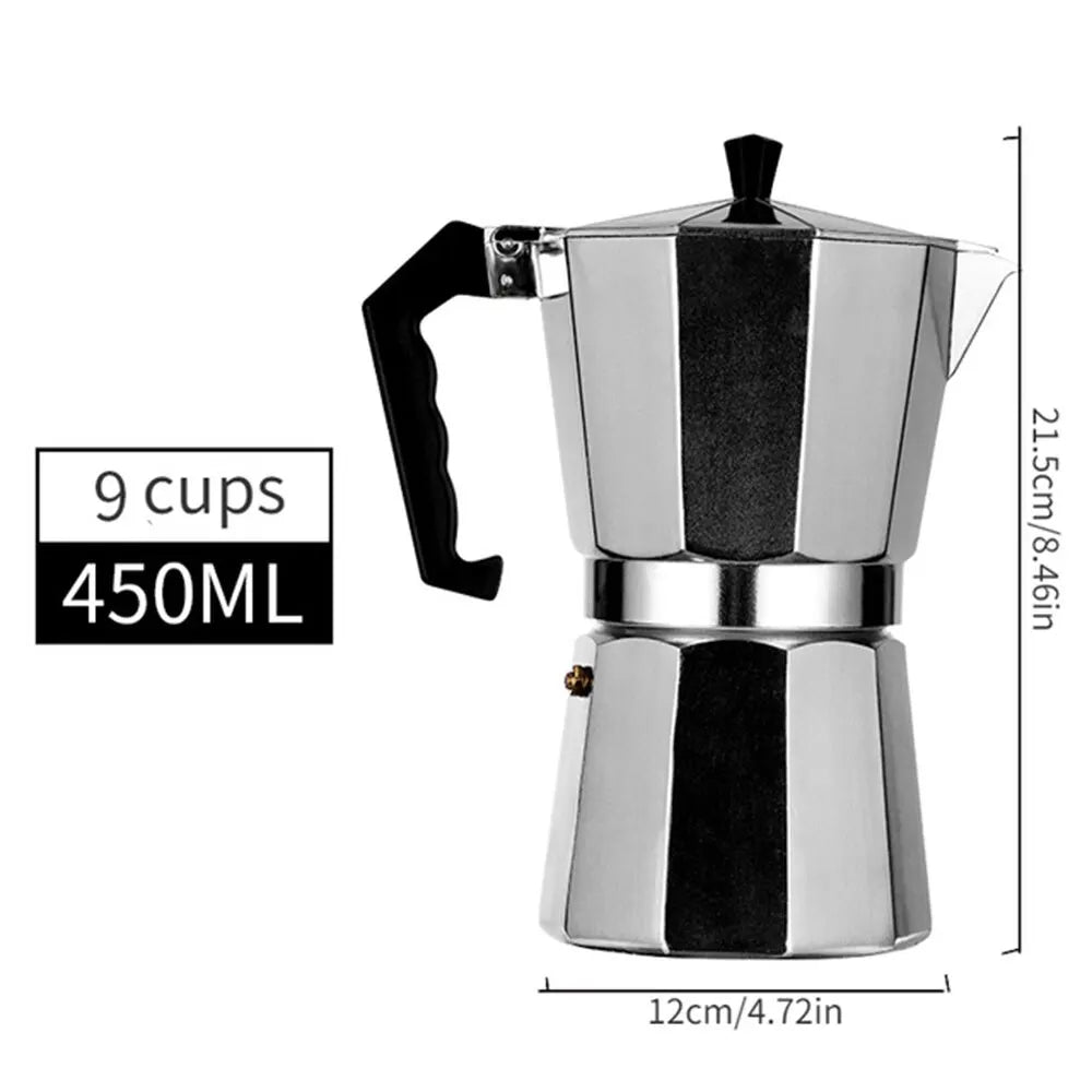Aluminum Moka Coffee Pot 9 cups 450ml
