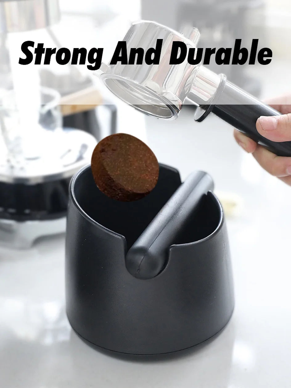 White Anti-slip coffee knock box with Rubber Bar, Coffee Grind Waste Dump Bin 800ML
