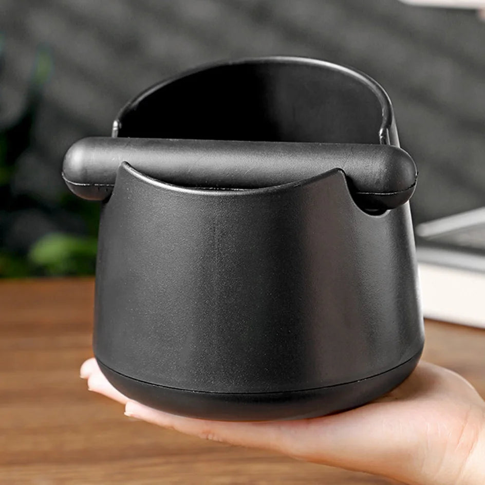 White Anti-slip coffee knock box with Rubber Bar, Coffee Grind Waste Dump Bin 800ML