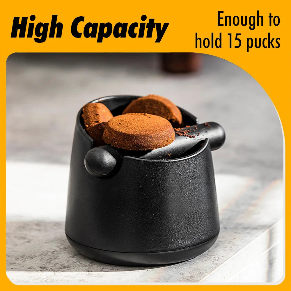 White Anti-slip coffee knock box with Rubber Bar, Coffee Grind Waste Dump Bin 800ML