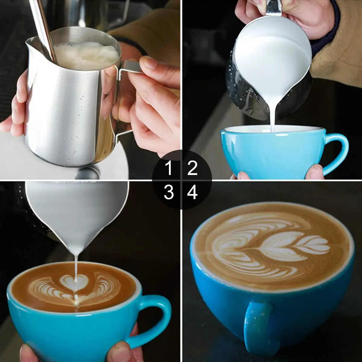 Milk Frothing Jug – 100ml to 1000ml Sizes for Latte Art | CoffeeGuys