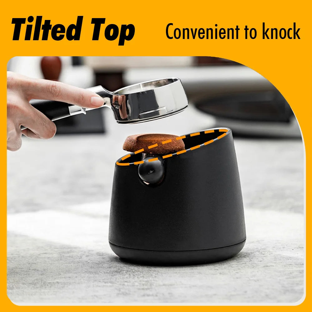 White Anti-slip coffee knock box with Rubber Bar, Coffee Grind Waste Dump Bin 800ML