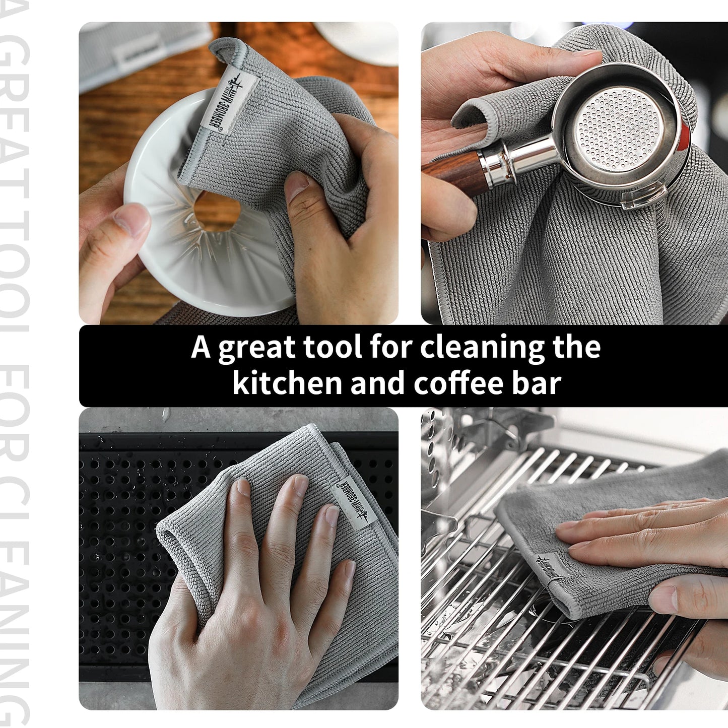 MHW-3Bomber Espresso Cleaning Towel – Square Microfiber Cloth