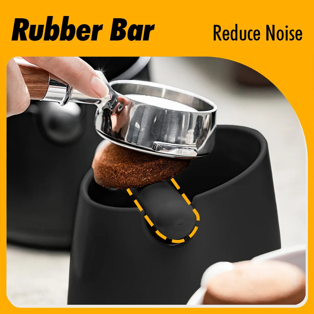 White Anti-slip coffee knock box with Rubber Bar, Coffee Grind Waste Dump Bin 800ML