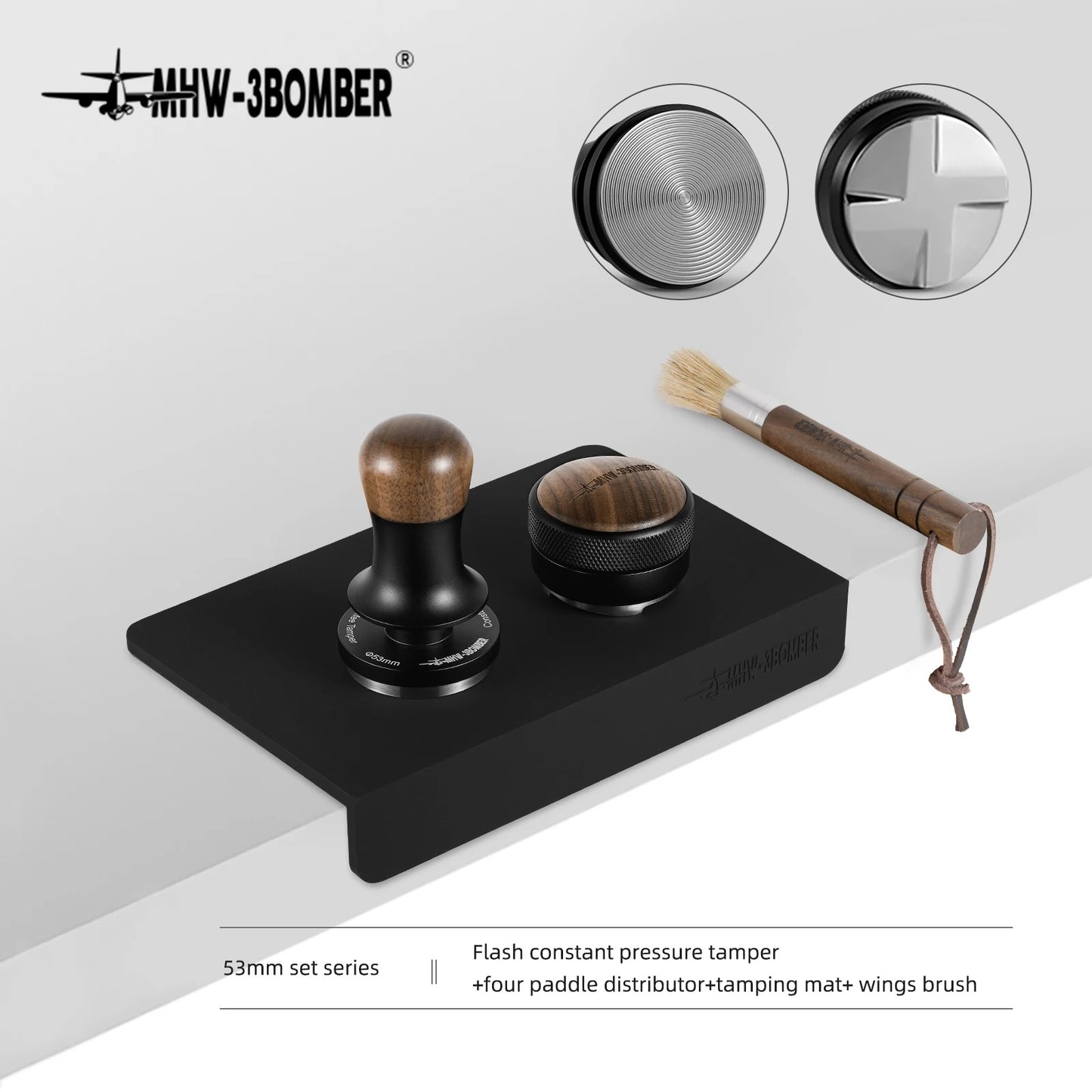 Spring-Loaded Espresso Tamper – 30lb | 51–58mm Barista Tool