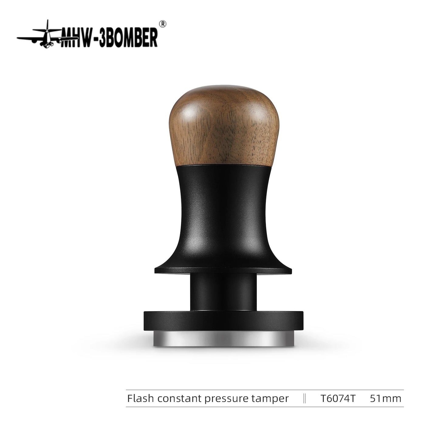 Spring-Loaded Espresso Tamper – 30lb | 51–58mm Barista Tool