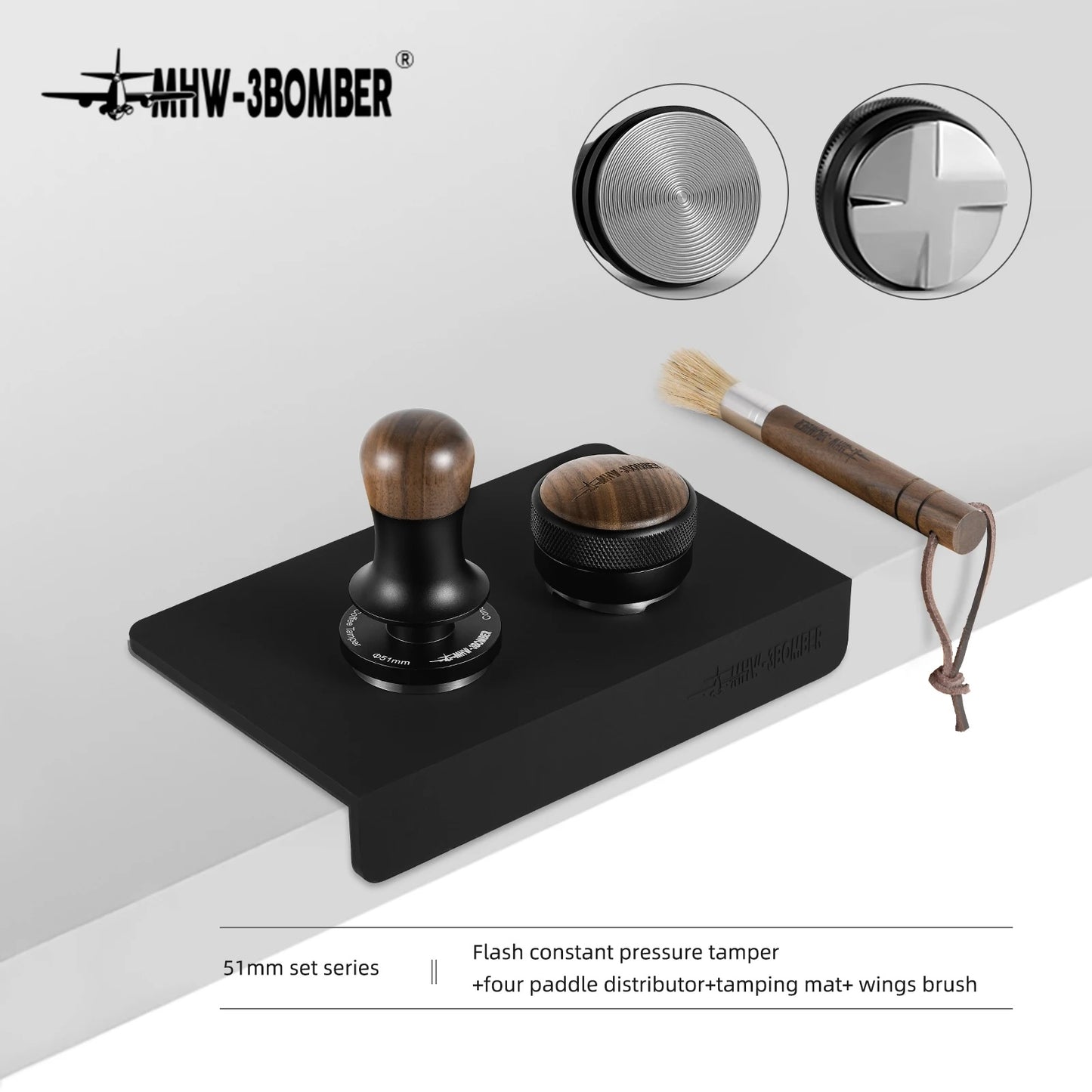 Spring-Loaded Espresso Tamper – 30lb | 51–58mm Barista Tool