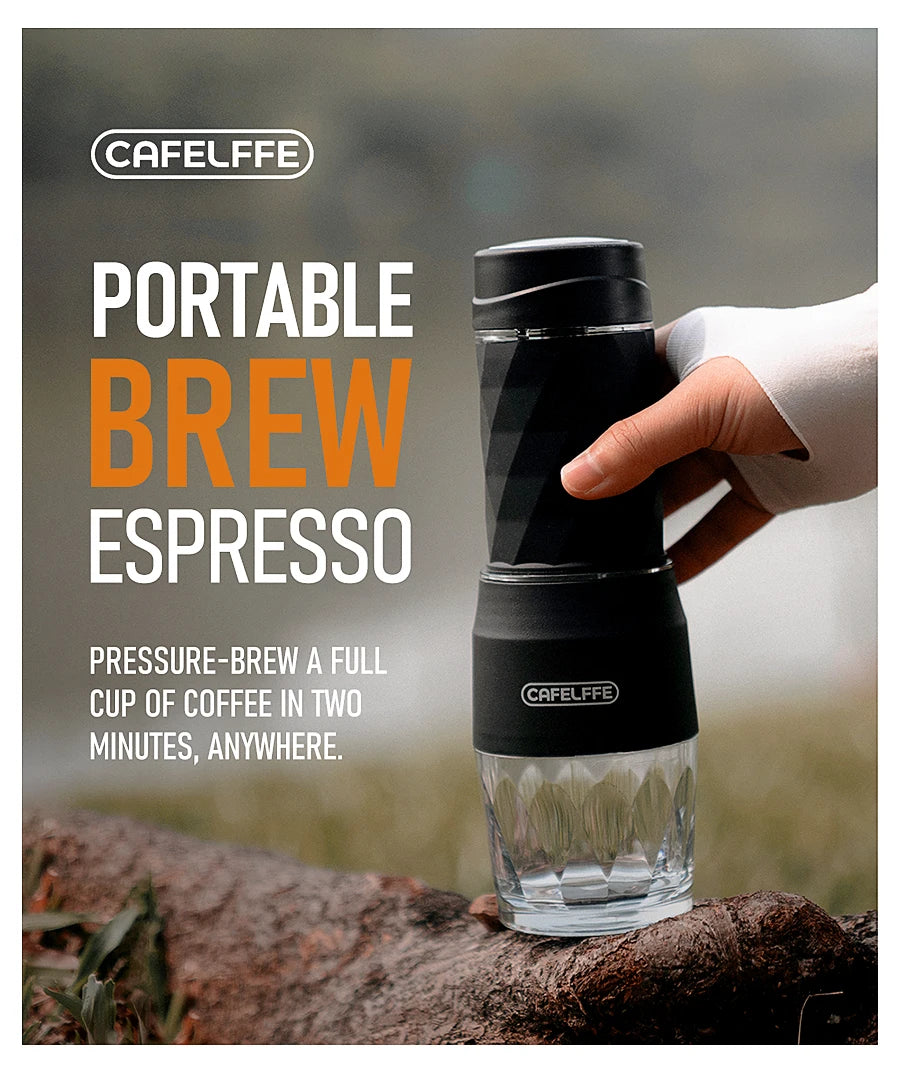 Brew Espresso Anywhere with Capsules or Ground Coffee