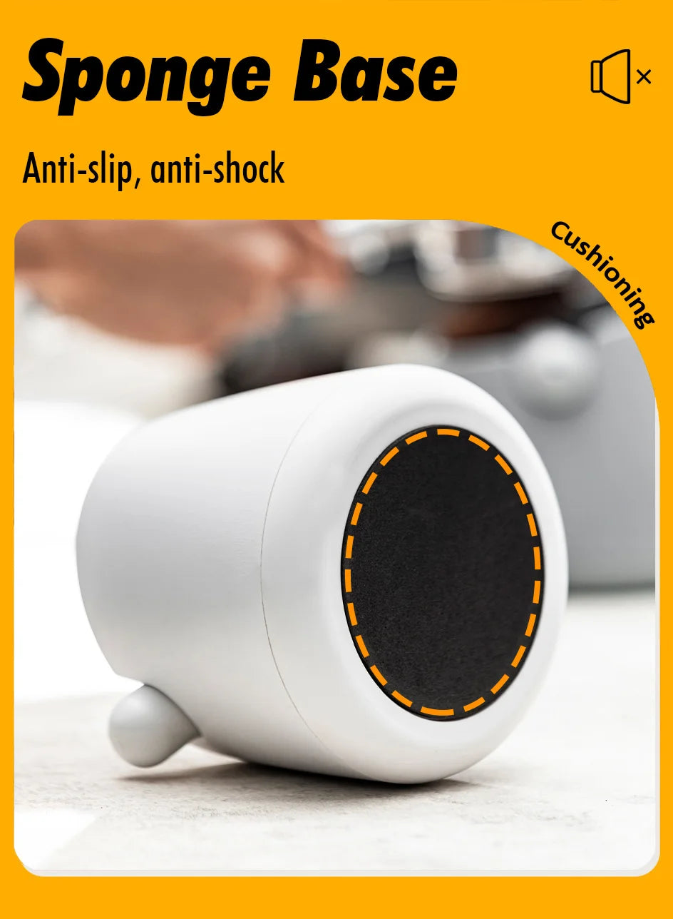 White Anti-slip coffee knock box with Rubber Bar, Coffee Grind Waste Dump Bin 800ML