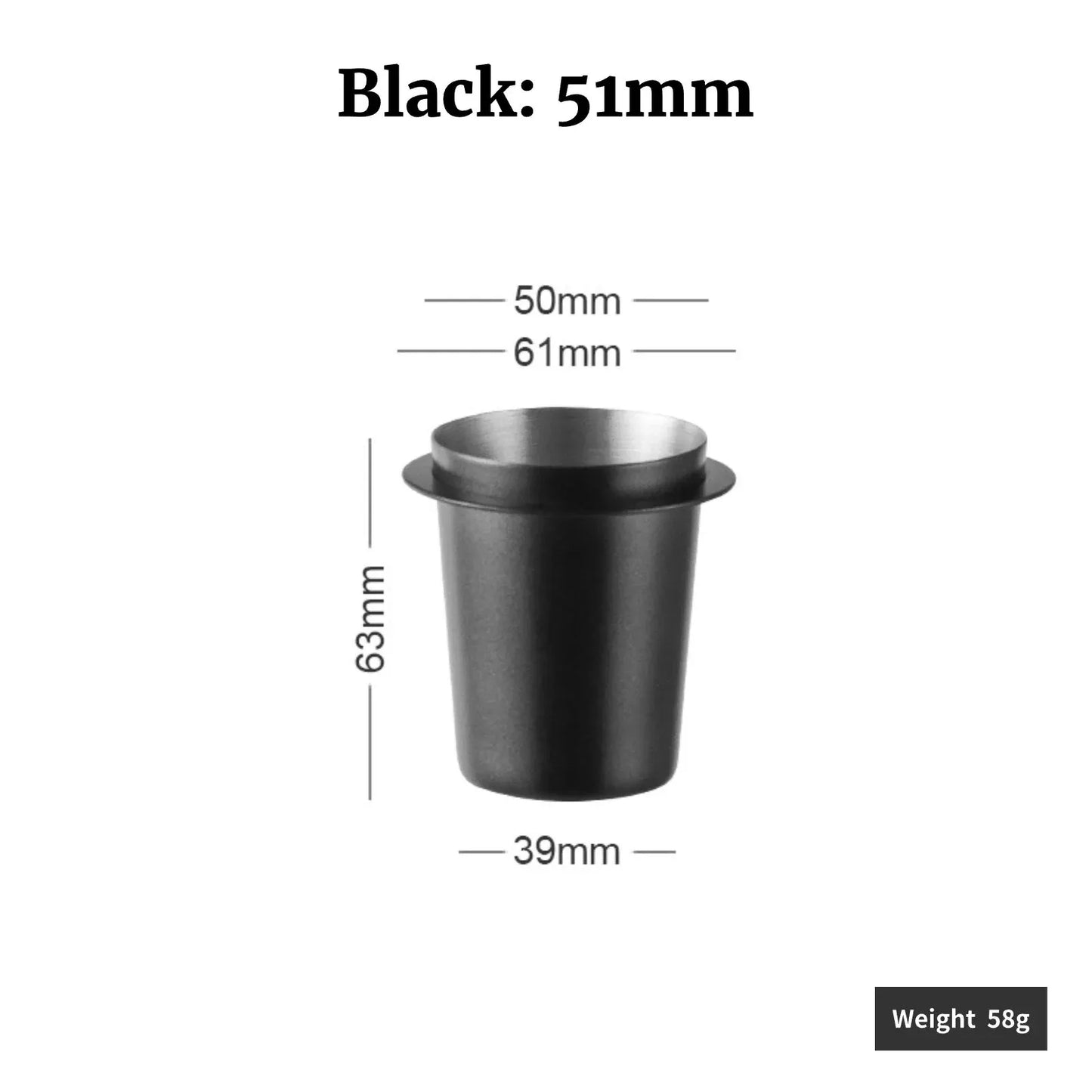 Stainless Steel Espresso Dosing Cup – 51/53/58mm Sizes Available