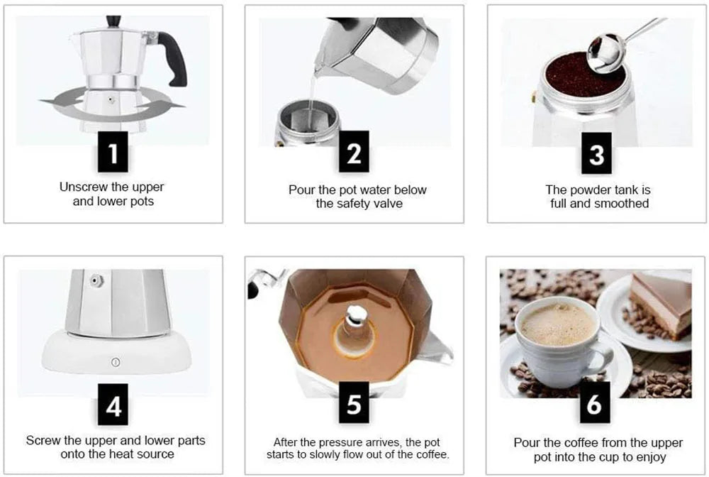 Italian Moka Pot – Aluminum Octagonal Coffee & Tea Kettle