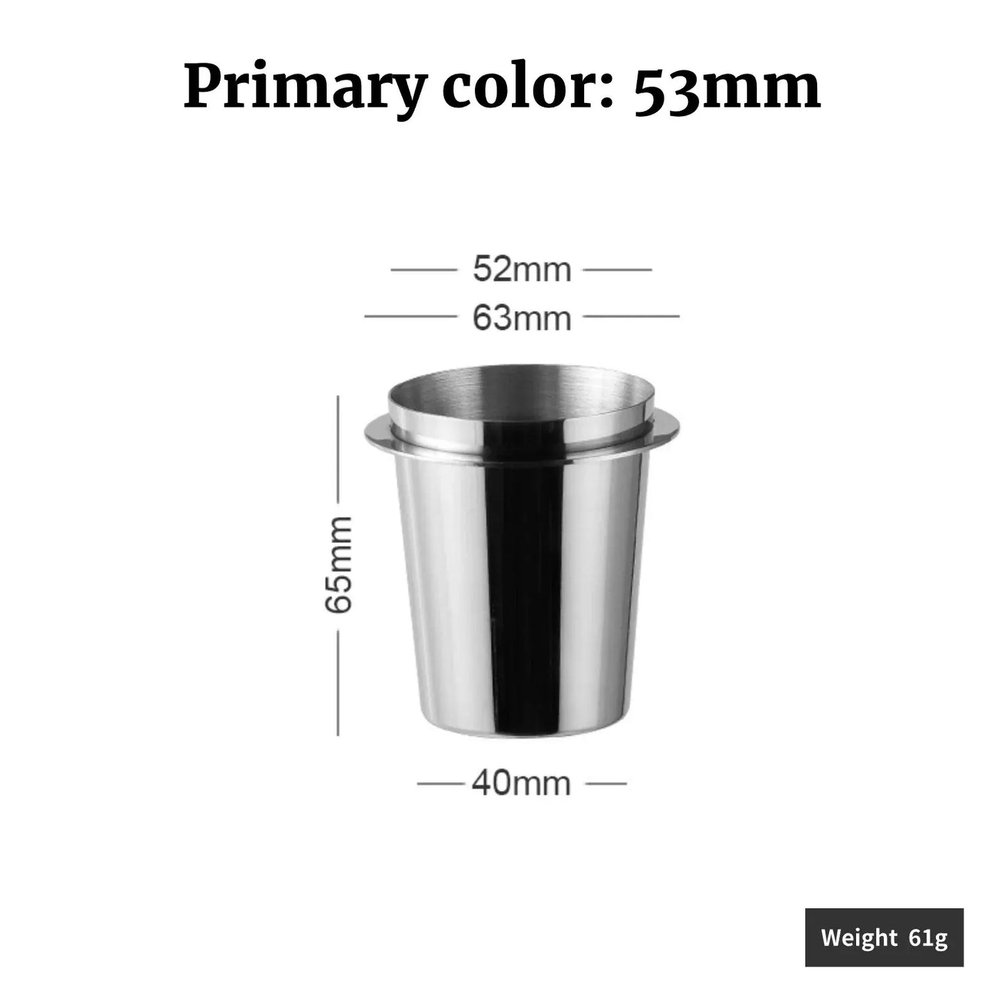 Stainless Steel Espresso Dosing Cup – 51/53/58mm Sizes Available
