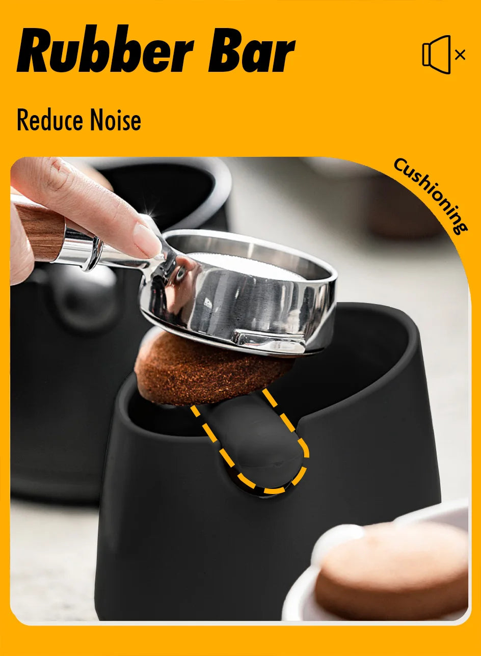 White Anti-slip coffee knock box with Rubber Bar, Coffee Grind Waste Dump Bin 800ML