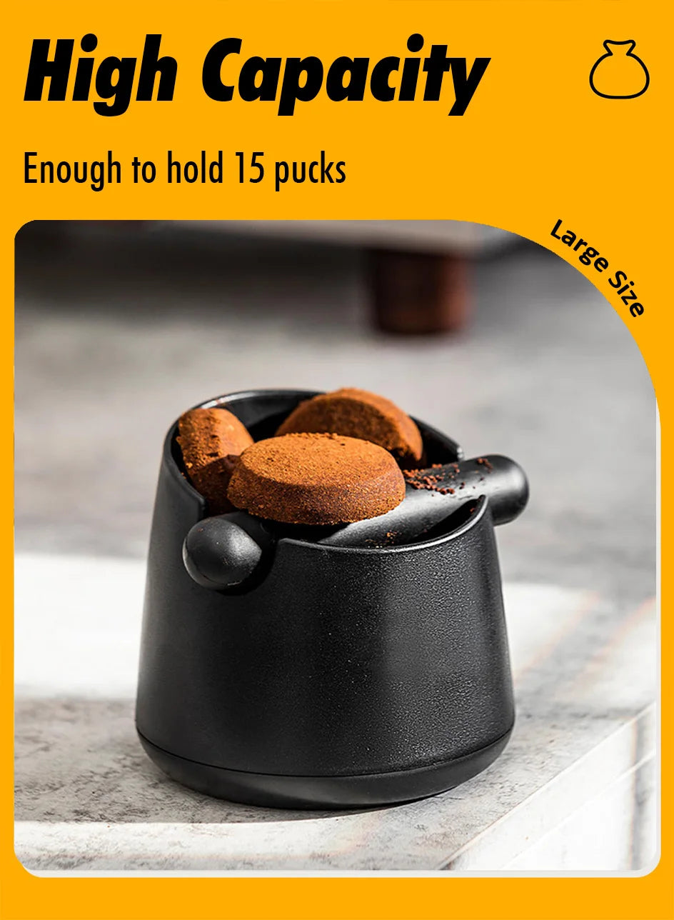 White Anti-slip coffee knock box with Rubber Bar, Coffee Grind Waste Dump Bin 800ML