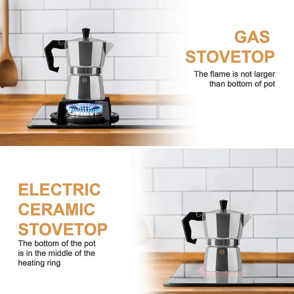 Italian Moka Pot – Aluminum Octagonal Coffee & Tea Kettle